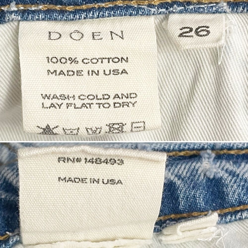 DÔEN Jeans Women’s Size 26 Mid Rise Straight Leg Medium Wash Made USA Denim Doen - Picture 11 of 12